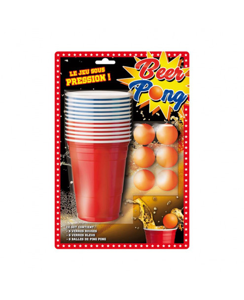Jeu de beer pong avec grand verre