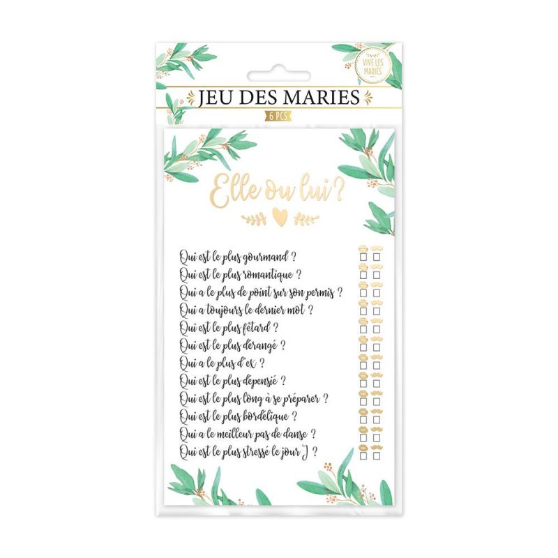 Jeu des mariés "elle ou lui ?"