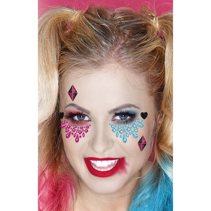 Bijoux adhésifs pour visage HARLEY QUINN