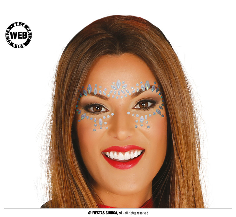 Bijoux pour visage argenté