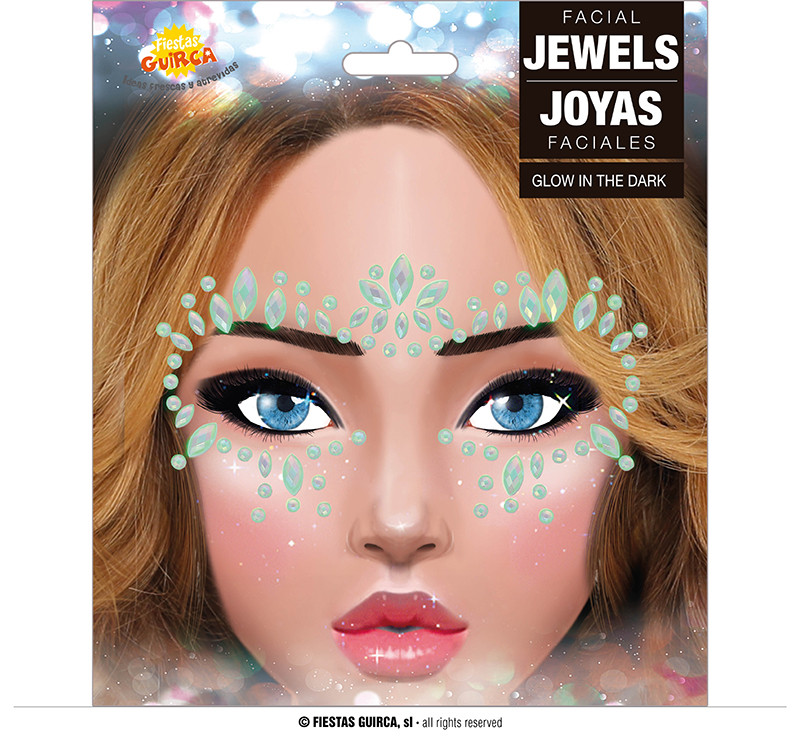 Bijoux pour visage argenté