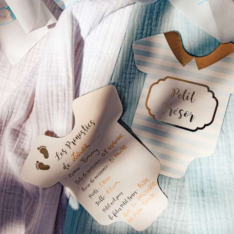 10 cartes pronostics bébé ciel et or