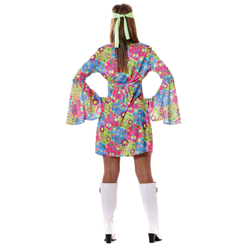 Robe de hippie à motifs peace and love