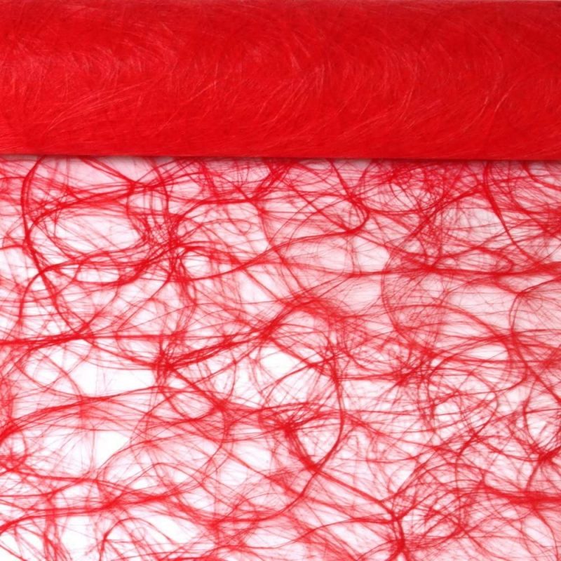 Chemin de table en fibre ajouré sizoweb rouge 5m