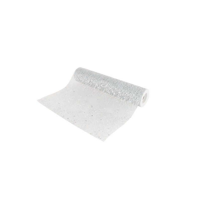 Chemin de table paillette argent 5m