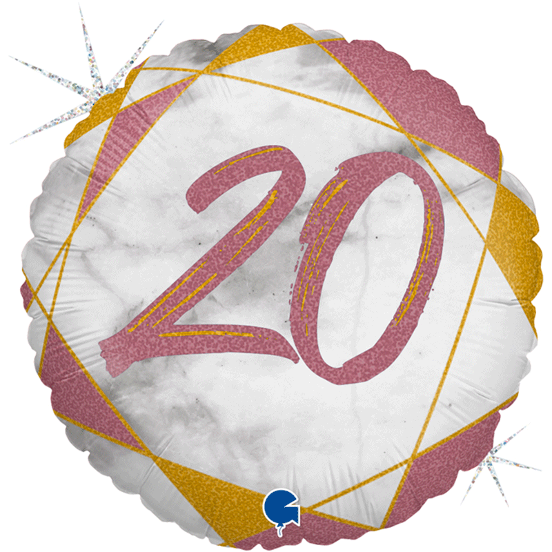 Ballon 20 ans en aluminium