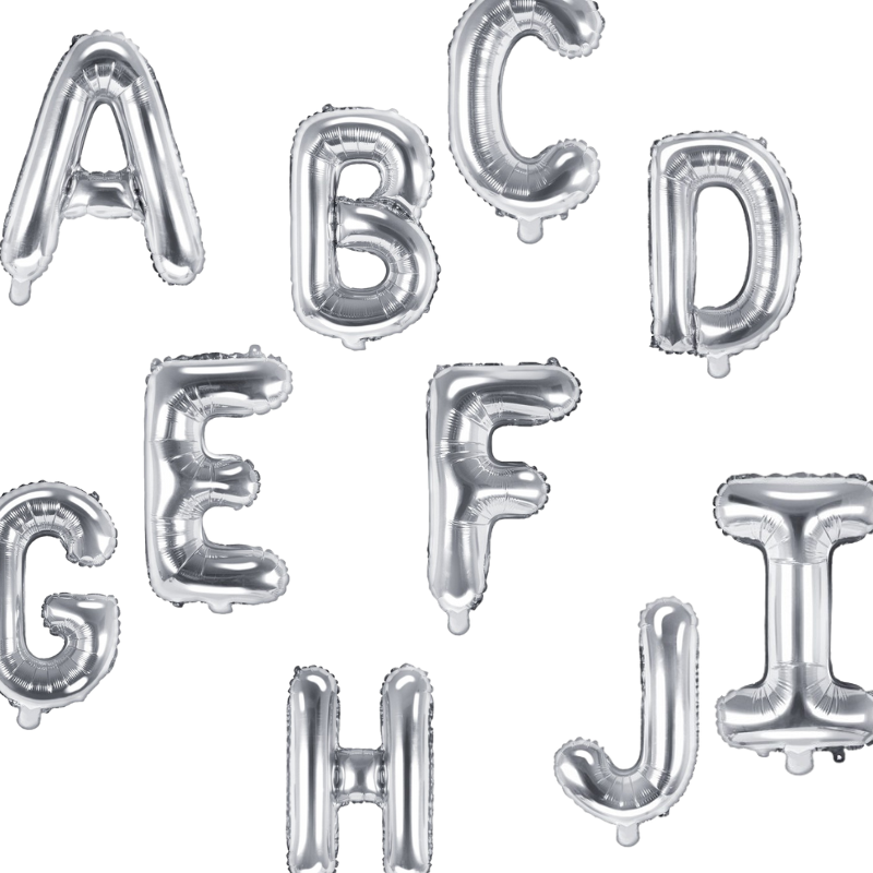 Ballon lettre 35cm métallique argenté