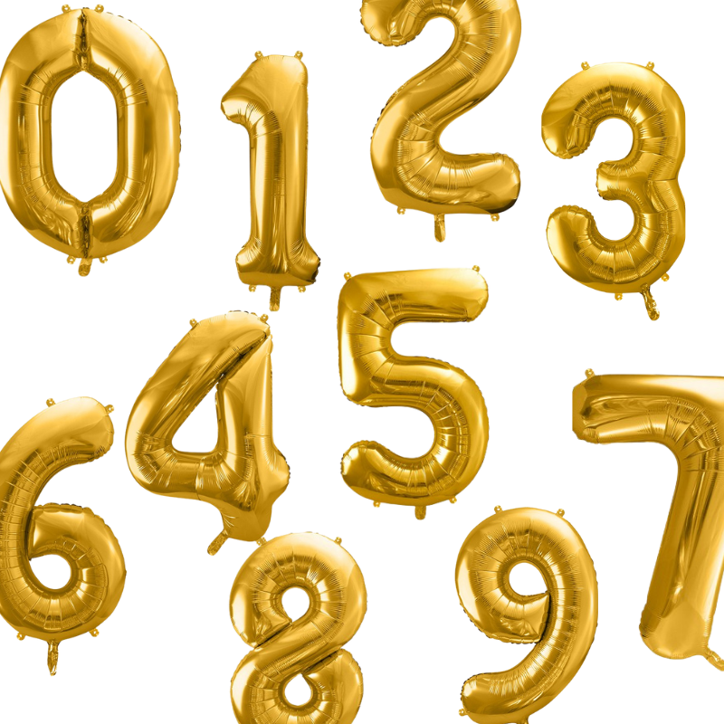 Ballon chiffre 86 cm métallique doré