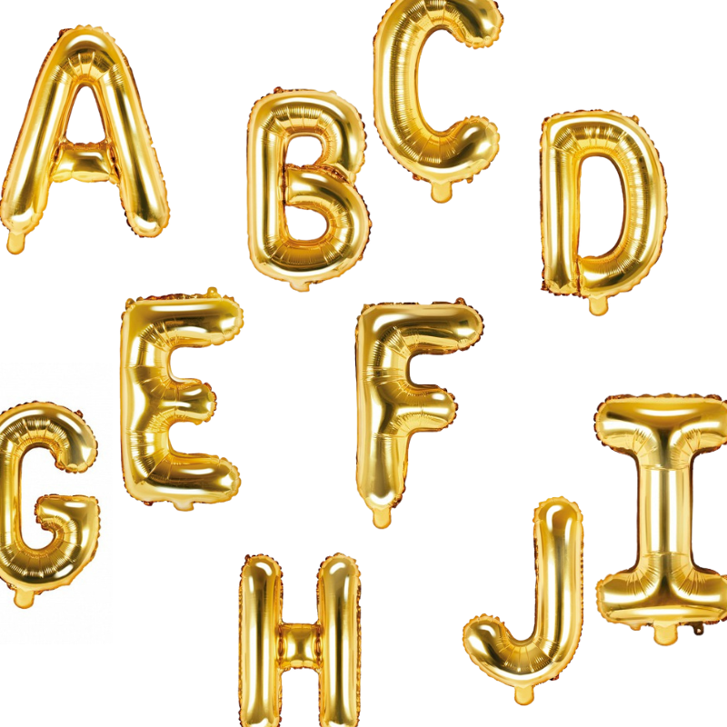 Ballon lettre 35cm métallique doré