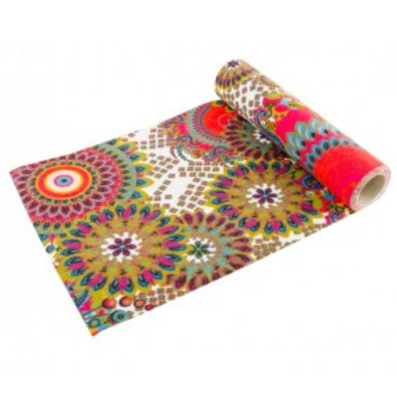 Chemin de table paon en lin 28cmx3m