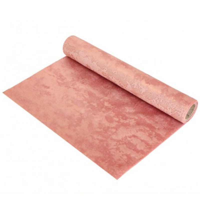 Chemin de table velours Heaven rose pastel