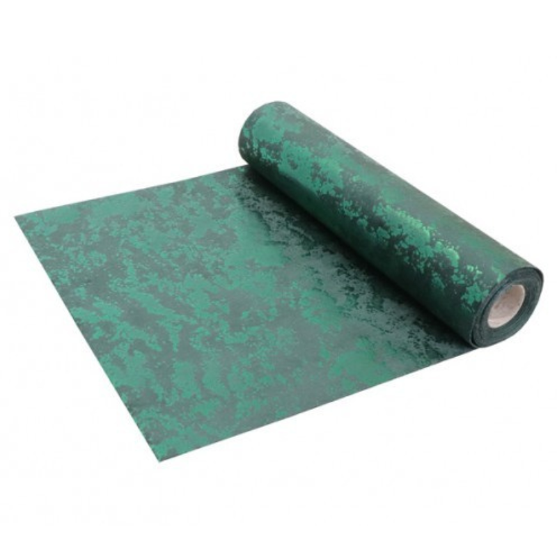 Chemin de table velours Heaven vert foncé