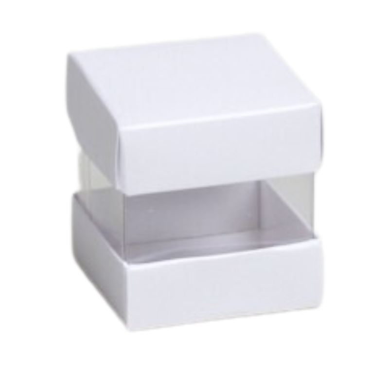 10 contenants à dragées mini cube blanc