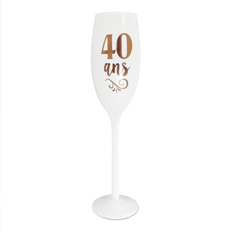 Flûte blanche rose gold 40 ans