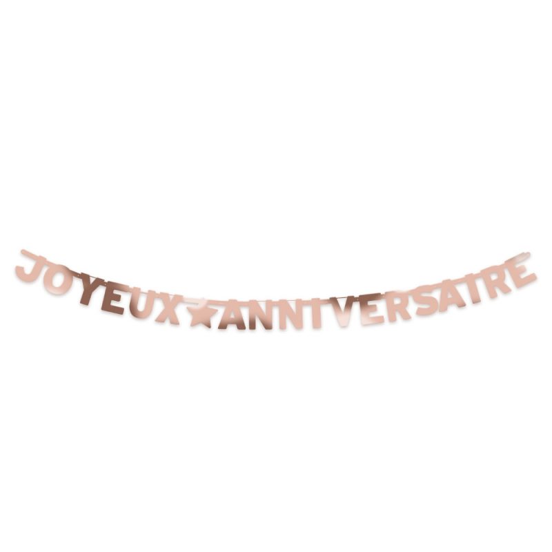 Guirlande joyeux anniversaire rose gold