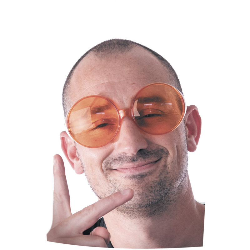Lunettes hippie géantes oranges