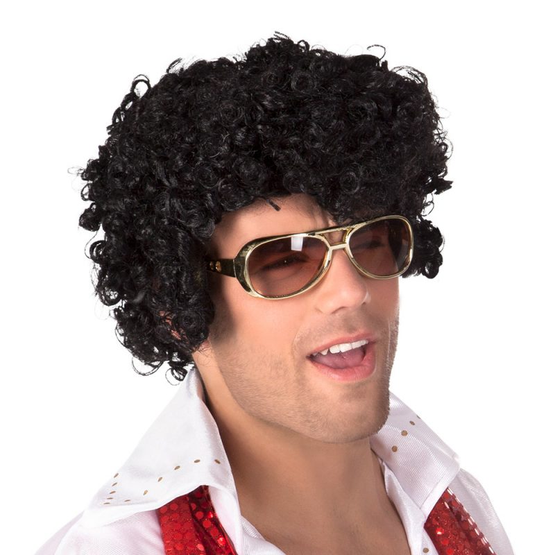 Perruque Rock'n roll noire homme