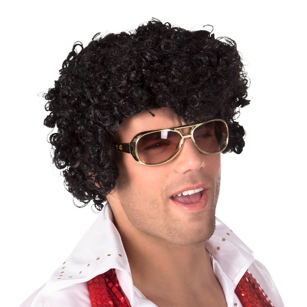 Perruque Rock'n roll noire homme 1 Perruque Rock'n roll noire homme