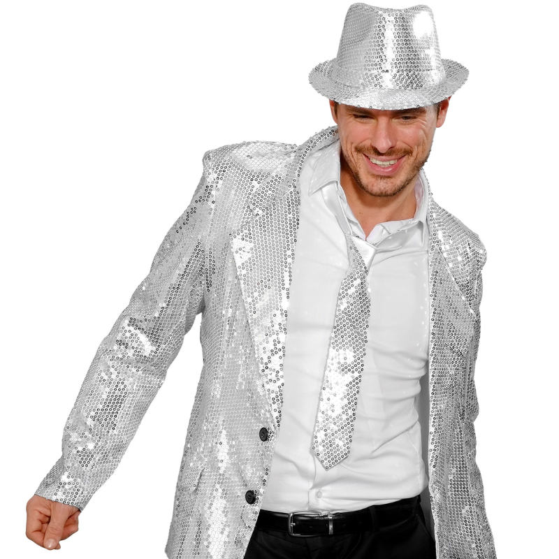 Cravate à sequins argent