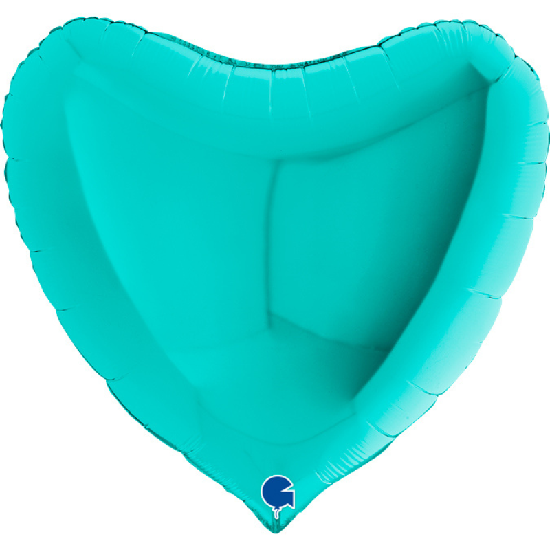 ballon coeur turquoise