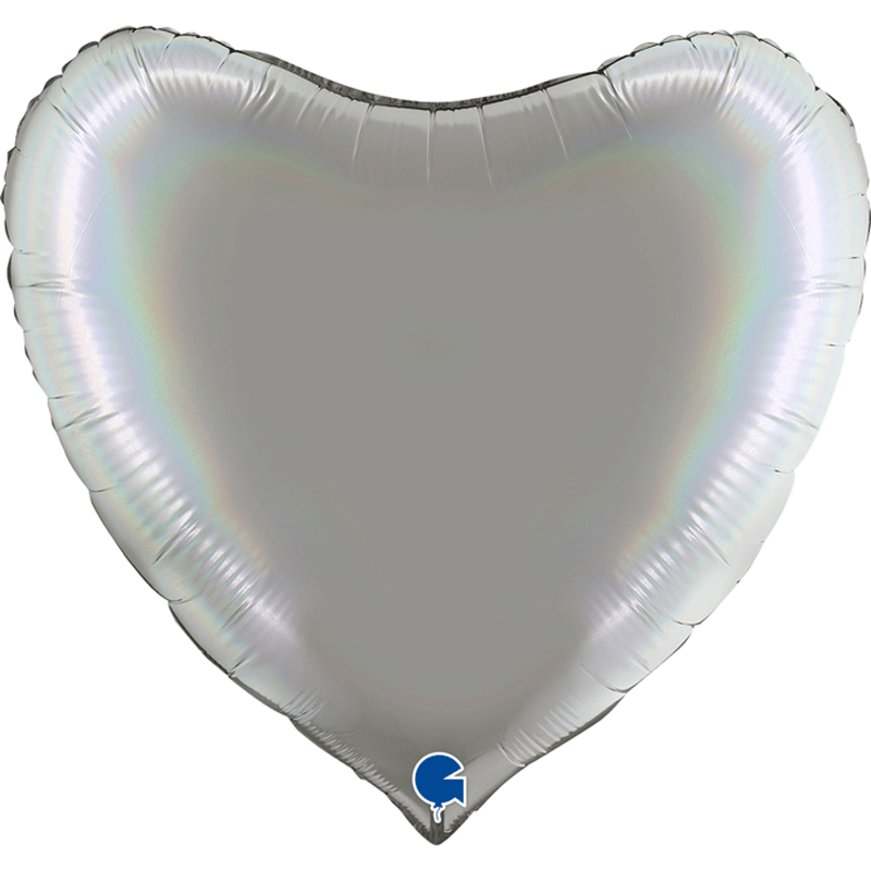 Ballon coeur argent