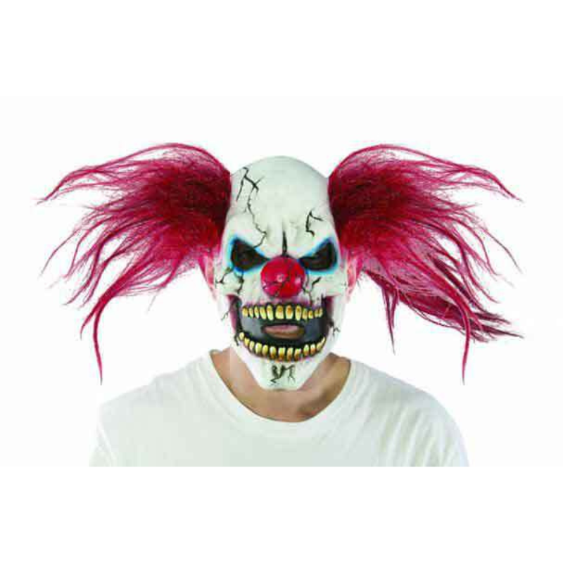 MASQUE CLOWN DIABOLIQUE AVEC CHEVEUX ROUGES