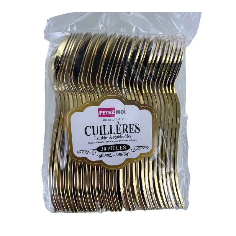 cuillères couleur or 30 pièces