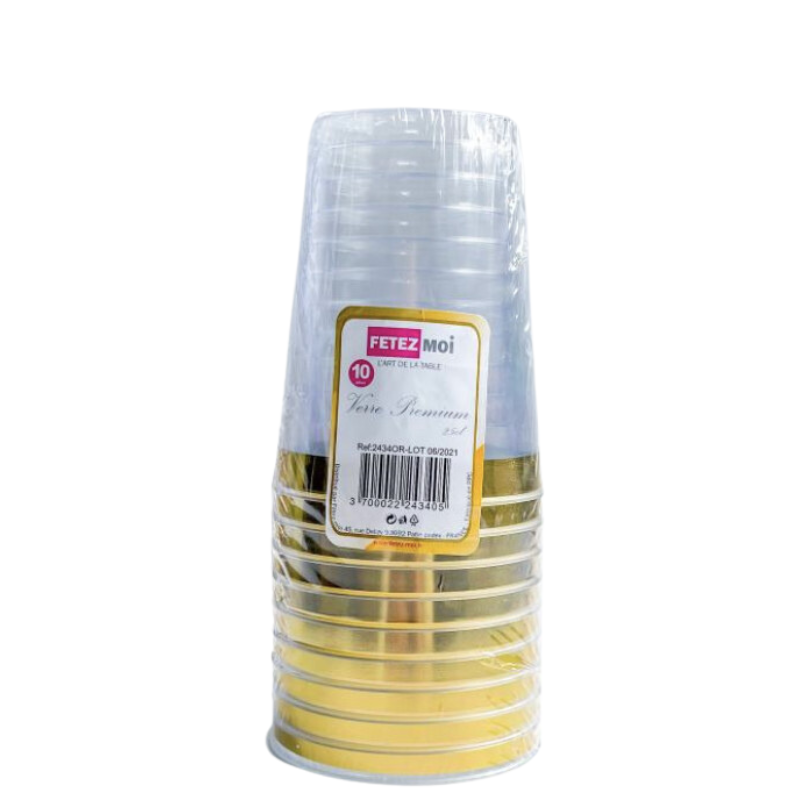 Verres cristal avec un liseré or