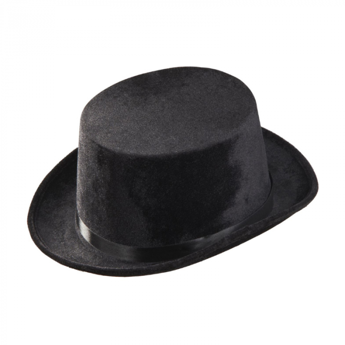 Chapeau haut de forme noir en velours