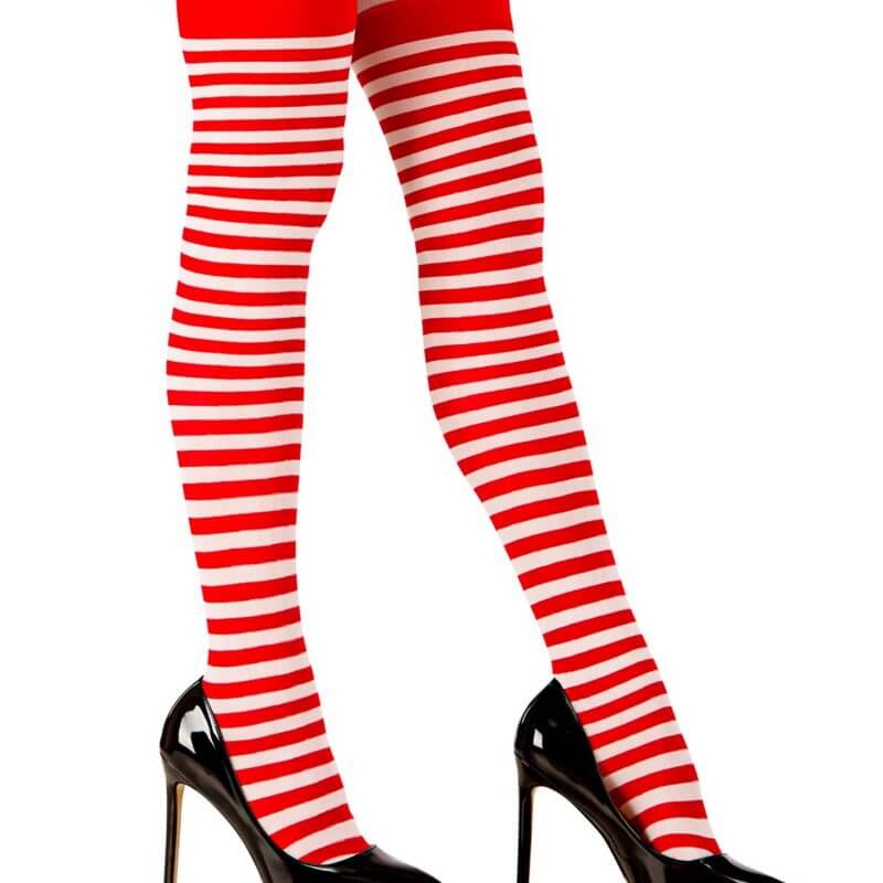 bas rayures rouges blanches