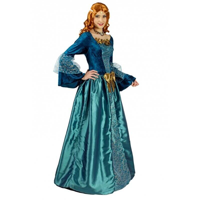 Robe Médiévale Bleue avec cerceau
