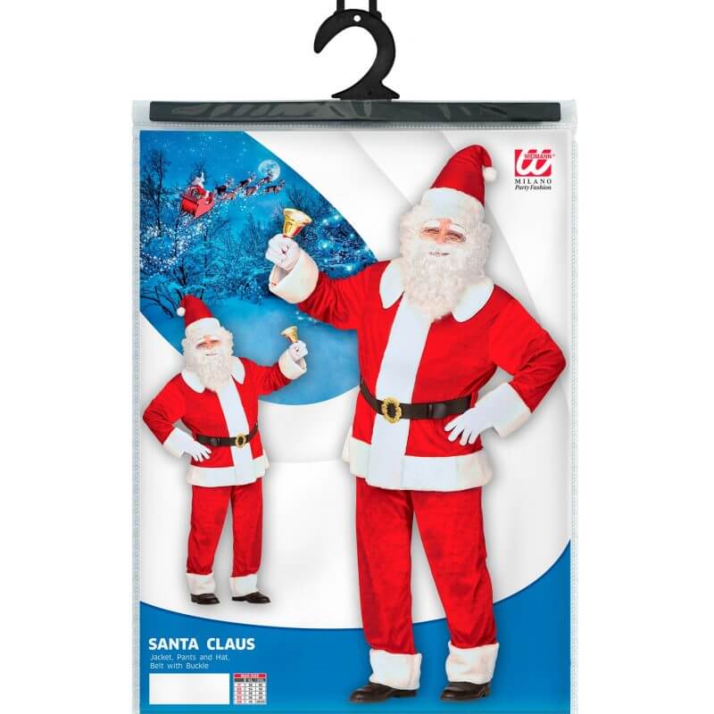 Déguisement Père Noël en velours (Pantalon, Haut, Bonnet, Ceinture)