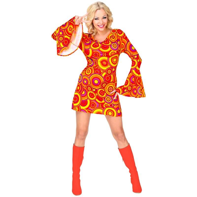 Robe Disco a frange Rouge