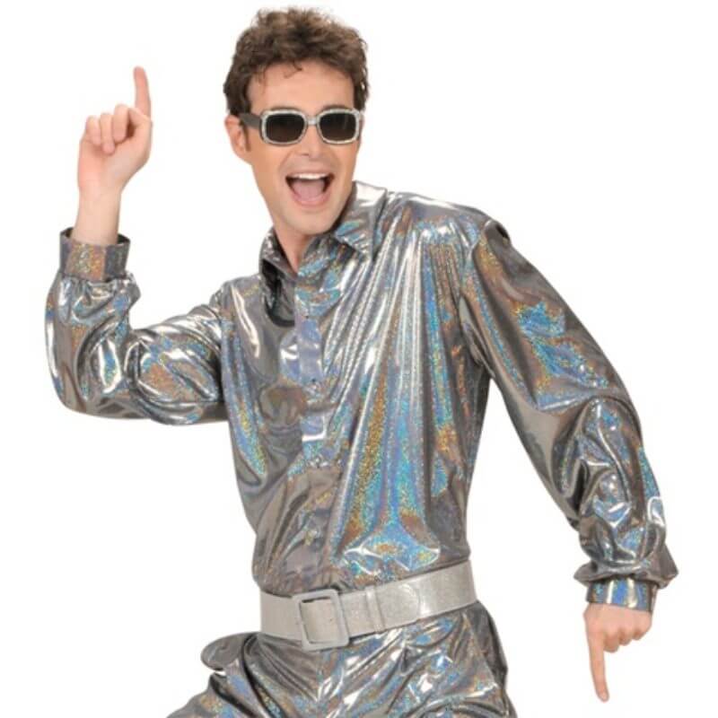 Chemise disco argentée