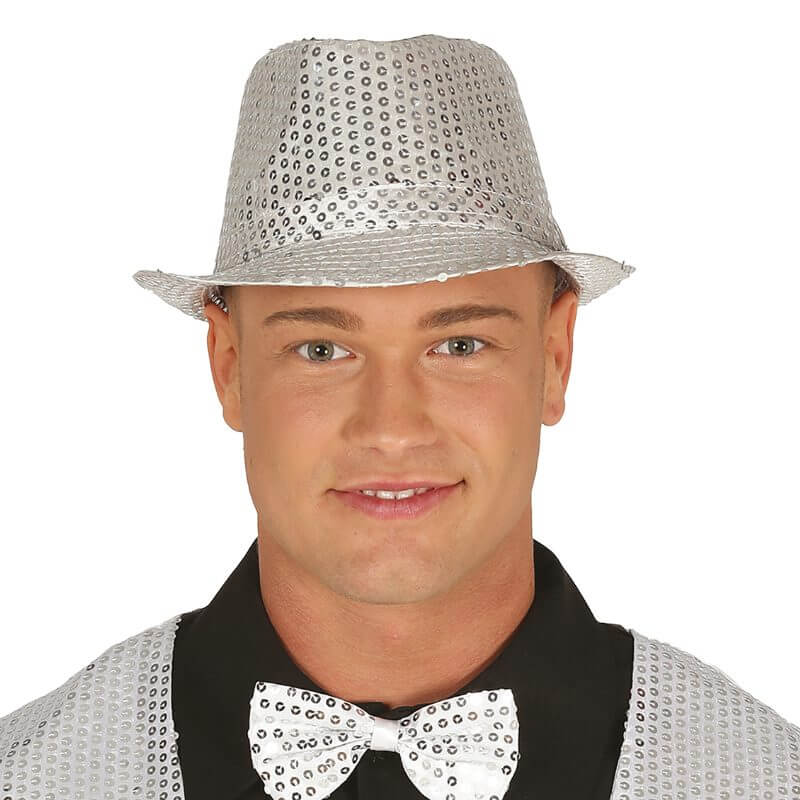 Chapeau Borsalino à sequins Argents