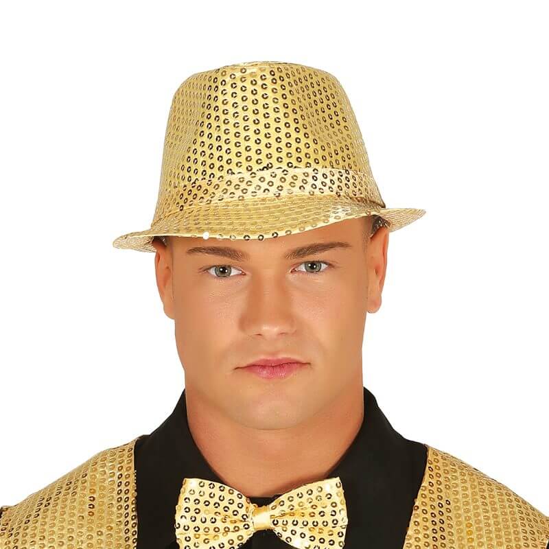 Chapeau Borsalino à sequins Or