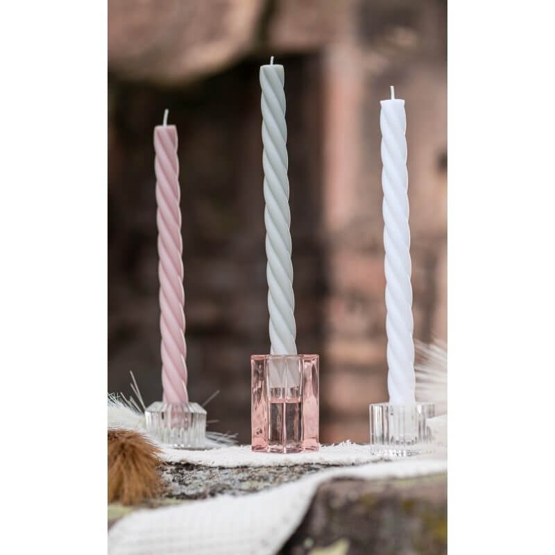 Set 2 bougies chandelles torsade