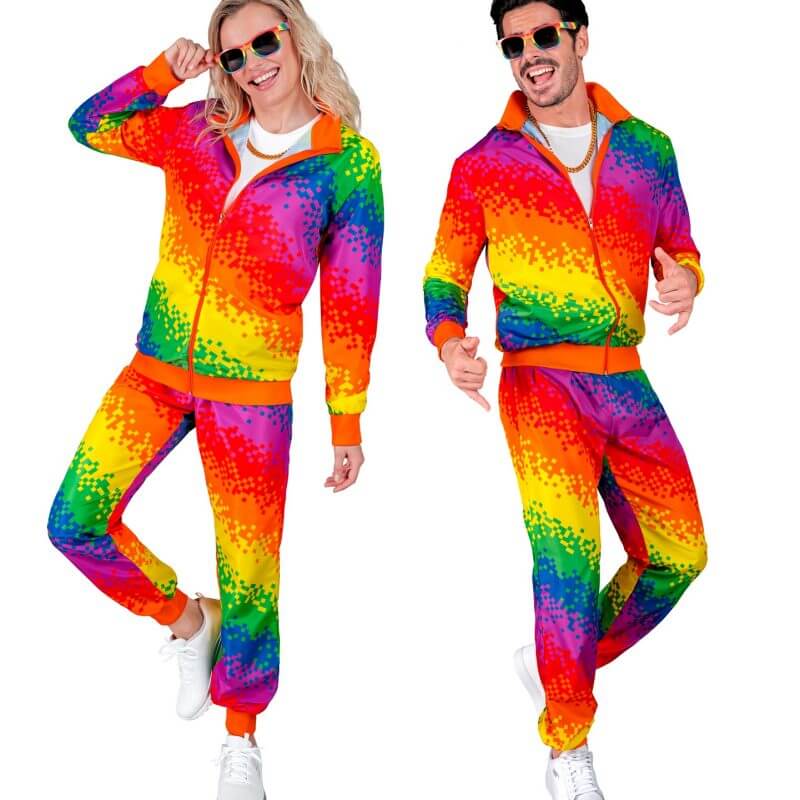 déguisement arc en ciel pixels mixte