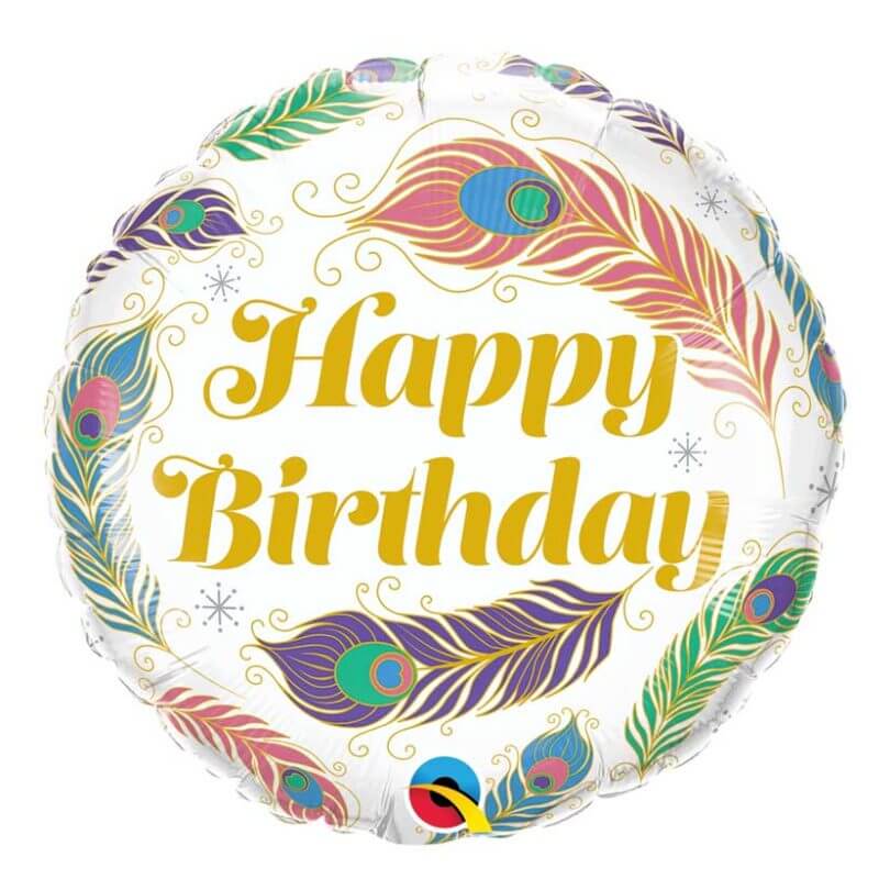 Ballon Happy Birthday Plume