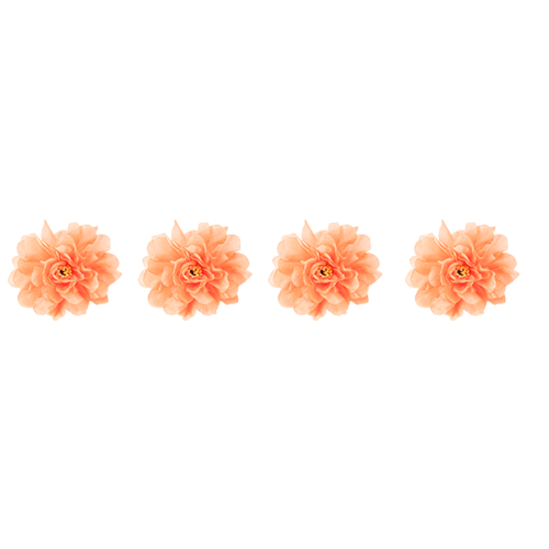 4 Pivoines en Papier Corail