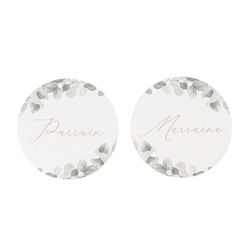 Pack de 2 Badges Parrain et Marraine